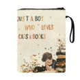 thumbnail image 2 of HELLHERO Cat and Boy Design Retro Polyester Bible Covers for Readers 8.66 x 11.42 Inch for Hardcover Notebook Bible Journal Textbooks Paperbacks Washable, 2 of 6