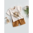thumbnail image 3 of GXFC Toddler Baby Boys Shorts Outfits Infant Boys Short Sleeve Letter Pattern T-Shirt Tops and Drawstring Short Pants Baby Boys Summer Two Piece Set 0-3T, 3 of 8