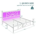 thumbnail image 2 of EnHomee Queen Size Metal Bed Frame with Vintage Headboard & Footboard Metal Platform Bed Frame Queen with LED Lights & Storage, Noise Free, White, 2 of 7
