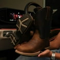 thumbnail image 2 of Distressed Brown “American Flag” Leather Work Boots, 2 of 4