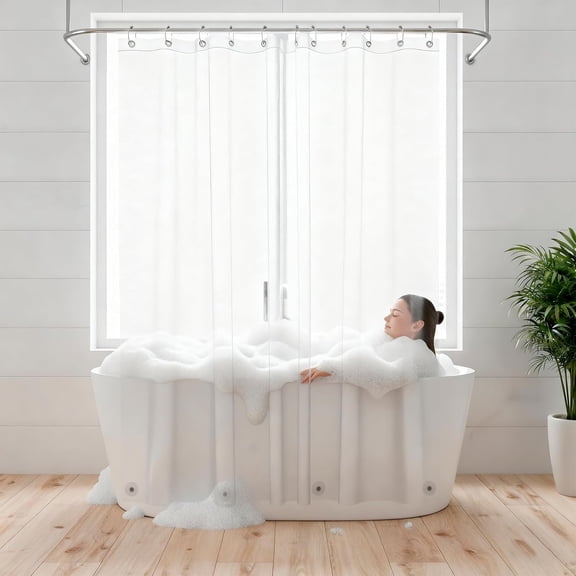 Clear Shower Curtain Liner – 72" x 72" Premium PEVA Liner with Rustproof Grommets & 3 Magnets – Waterproof, Lightweight Bathroom Curtain Set