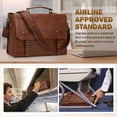thumbnail image 6 of RAINSMORE Mens Messenger Bag 17 Inch Waterproof Vintage Leather Laptop Briefcase Satchel Bag Computer Shoulder Bag Large Laptop Bag for Office Business Travel College,Browm, 6 of 9