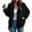 Black, variant on NAYTOAO Women's Bomber Jacket Corduroy Ribbed Quilted Zip Up Long Sleeve Winter Coat Fall Outerwear Tops with Pockets Black M