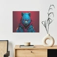 thumbnail image 6 of Lsque Neon Cyberpunk Blue Bear Print Wall Art – Decorative Picture for Living Room, Bedroom, and Office (Horizontal), 6 of 6