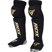 RDX Shin Guards for MMA Fighting Kickboxing Training Knee Brace Support Muay Thai Leg Protector Instep Foam Pads Foot Protective Gear for Martial Arts, Sparring, BJJ, Karate