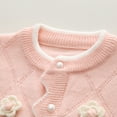 thumbnail image 3 of Usaibhir Girls' Cardigans Sweater Cotton School Uniforms Button Solid Long Sleeve Knit Sweaters for 8-9Y Pink, 3 of 10