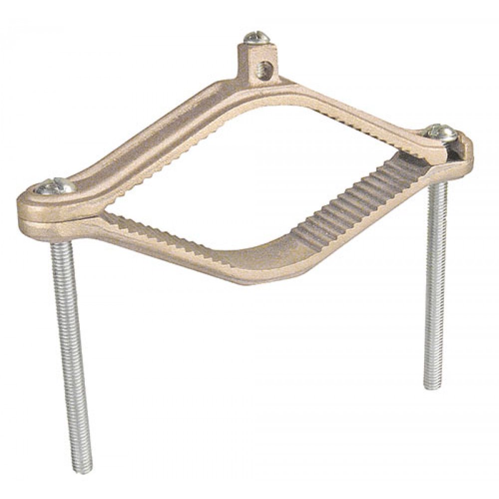 2 Pcs, Bronze Ground Clamp for Bare Wire & Pipe Size 41/2 In. to 6 In