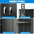thumbnail image 4 of GangMei Wide & Deep Metal Garage Storage Cabinet with Pegboards, Wheels, Locking Doors and 4 Adjustable Shelves, Assembly required, Black, 4 of 10