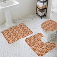 thumbnail image 3 of Vintage Boho Geometric Bathroom Rugs Set Brown Ethnic Abstract Pattern Non Slip Absorbent Soft Bath Mats 3 Piece Set with Bathroom Rug, U-Shaped Floor Mat, Toilet Seat Cover Large Size, 3 of 9