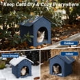 thumbnail image 2 of Cat House, Foldable Cat Bed for Outdoor, Cat Tent with Removable Soft Cushion ,Shelter for Cats Dogs ,17 x 13 x17 inches, Blue, 2 of 7