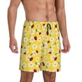 thumbnail image 2 of Naloa Chamomile And Ladybug Men's Short Pajama Pants, Pj Shorts, Lounge Comfort Shorts-X-Large, 2 of 6