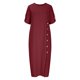 thumbnail image 5 of Largo Vestido de Verano Fluido con Botones, Ropa de Color Sólido, Longitud de Rodilla, Vestido Fluido Suelto para Mujeres con Bolsillos, 5 of 9