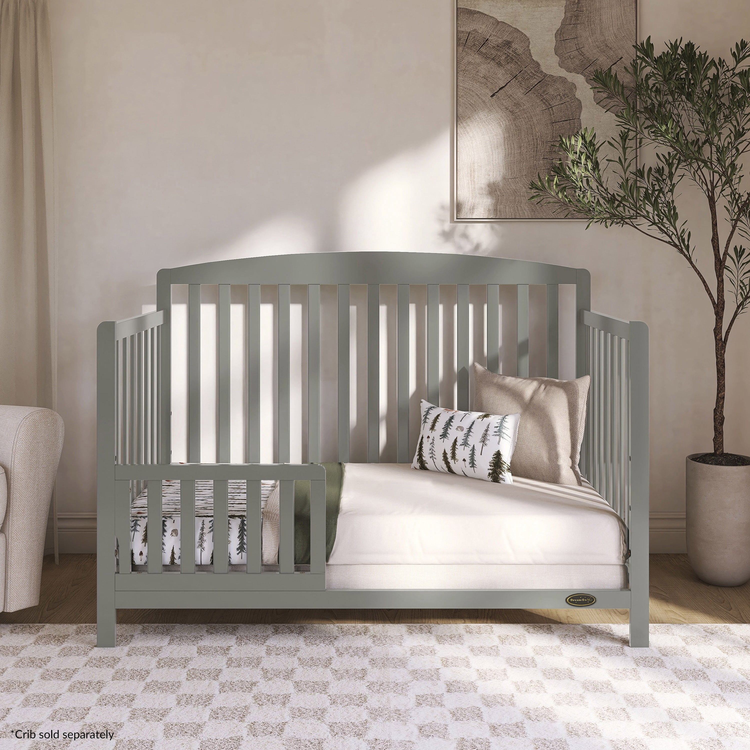 Dream On Me Convertible Crib Toddler Guard Rail, Sea Grass