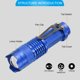 thumbnail image 3 of Linterna LED escalable Uxcell, linterna LED de aluminio de 3 modos, antorcha de luz blanca a batería, azul, 3 of 6