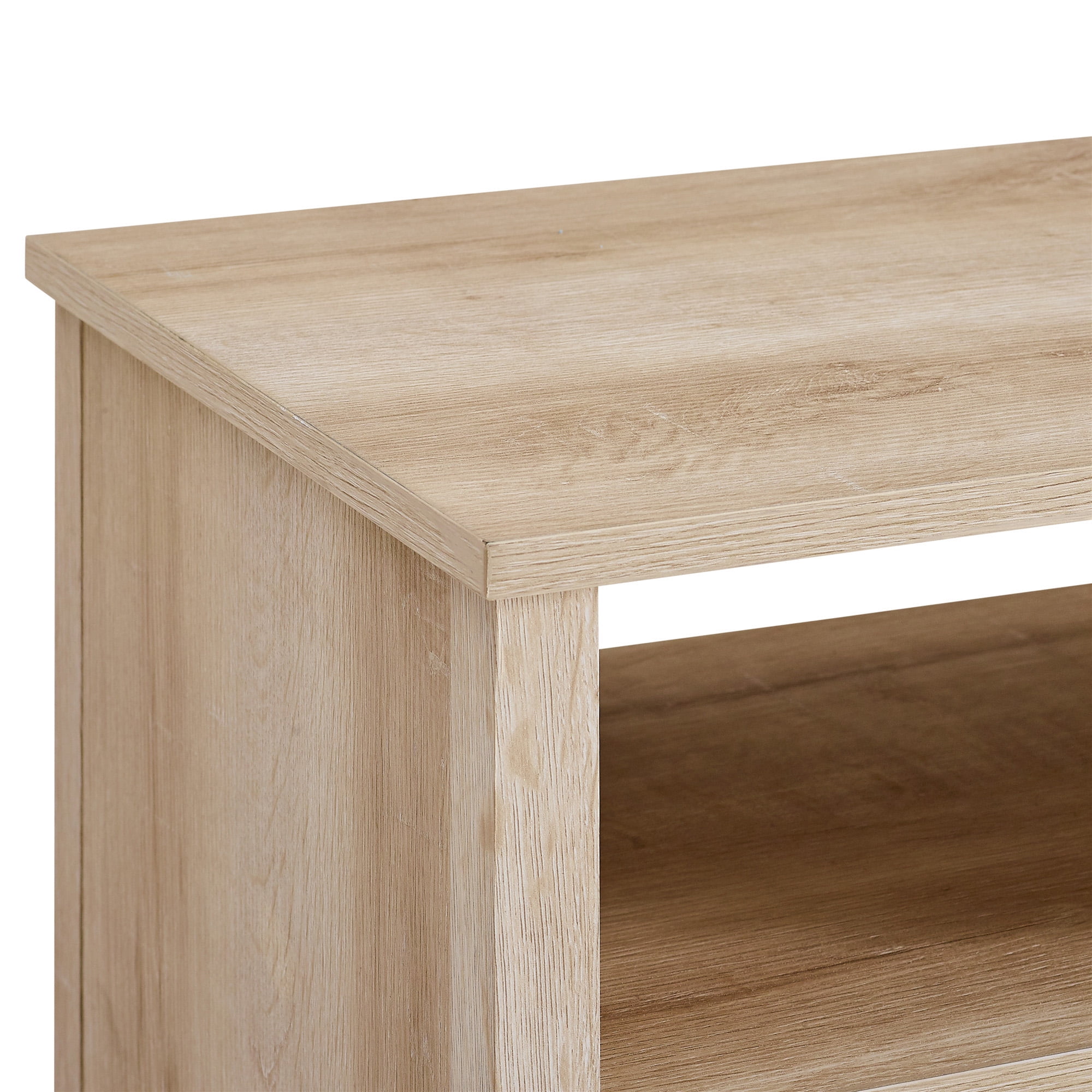 Woven Paths Modern Open Shelf End Table, White Oak