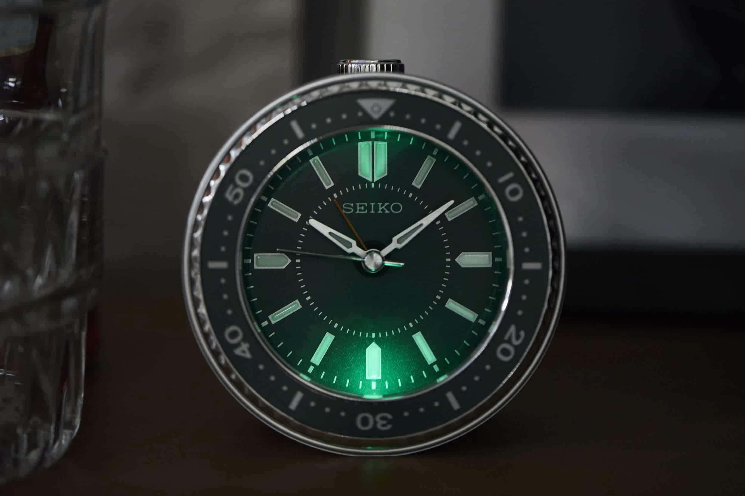 Seiko Mai Metallic Green Alarm Clock, Analog, QHE184MLH