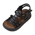 thumbnail image 3 of Viluyesy Girls Summer Sandals Open-Toe Casual Beach Shoes for Kids, Fashionable Lightweight Outdoor Sandals Black Size 9.5, 3 of 10