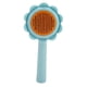 thumbnail image 1 of Slicker Dog Brush Flower Shape Stainless Steel Self Cleaning Massage Pet Shedding Grooming Brush for Dogs Puppy Blue, 1 of 1