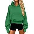 thumbnail image 5 of Essentials Hoodie Baeitkot Women's Oversized Casual Solid Color Hem with Drawstring Hooded Long Sleeved Sweatshirt, 5 of 6