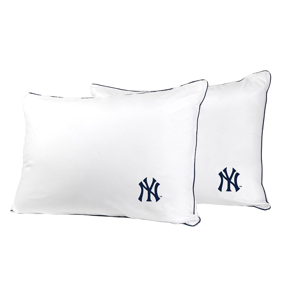 New York Yankees Printed Everyday Bed Pillow Twin Pack White