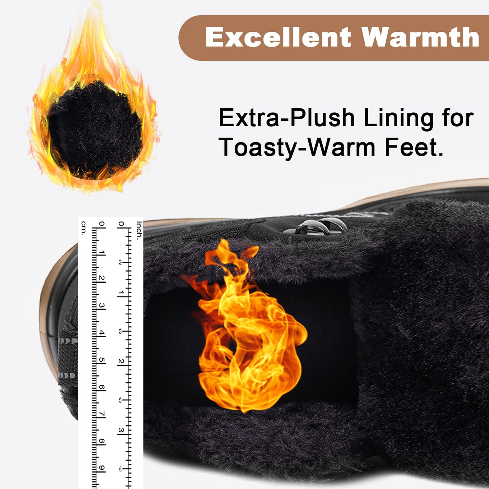Ecetana Womens Snow Boots Winter Warm Faux Fur Lined Ankle Boots Waterproof Outdoor Hiking Shoes