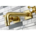 thumbnail image 4 of Kingston Brass KS6127BX Metropolitan Double-Handle Wall Mount Bathroom Faucet, Brushed Brass, 4 of 8