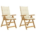 thumbnail image 5 of vidaXL Patio Reclining Chairs 2 pcs with Cushions Solid Acacia Wood, 5 of 33