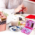 thumbnail image 2 of Needles Threads Kit Mini Portable Sewing Tools DIY Scissors Tweezers Pins Buttons Set, Rose Red, 2 of 7