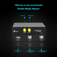 thumbnail image 2 of Commutateur de Partage USB 2.0 2 Ports Switcher 2 en 1 pour Imprimante PC Scanner Ordinateur de Bureau, 2 of 7