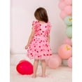 thumbnail image 6 of IBTOM CASTLE Kids Girls Sequins Romper Tutu Dress Butterfly Daisy Polka Dots Embroidery Princess Tulle Wedding Pageant Evening Gown Flutter Sleeves Birthday Party Dresses 4-5 Years Pink Heart, 6 of 8