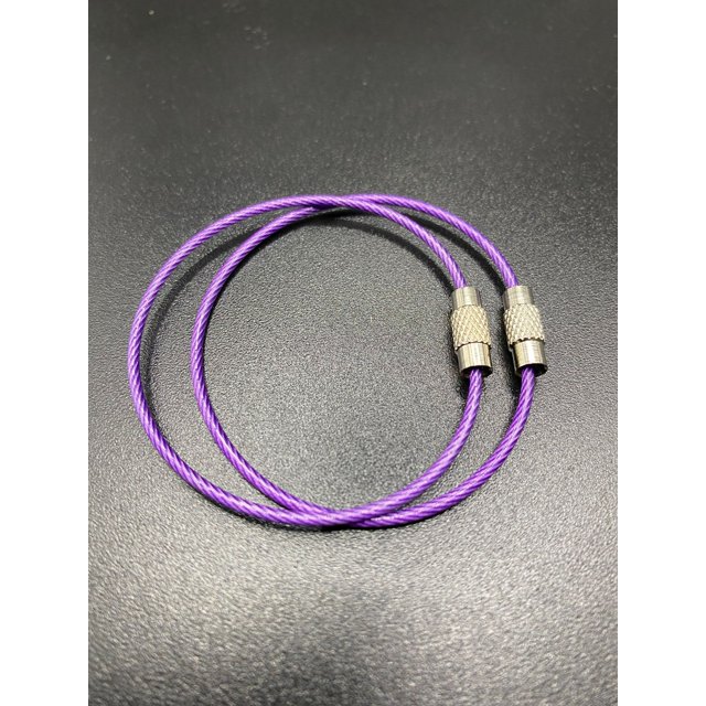 Llavero con anillo de cuerda de alambre de acero inoxidable recubierto de color anillo de alambre de goma cerradura de alambre de plástico