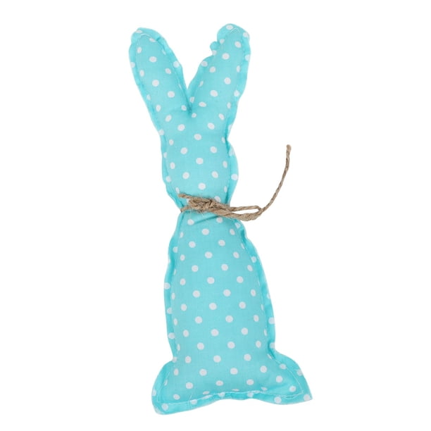 Muñeco de conejo de Pascua, lindo muñeco de tela para decoración de Pascua, suministros para decoración de habitaciones Puntos azules
