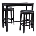 thumbnail image 1 of Pemberly Row Three Piece Bar Dining Set Faux Leather Seats in Black Wood, 1 of 11