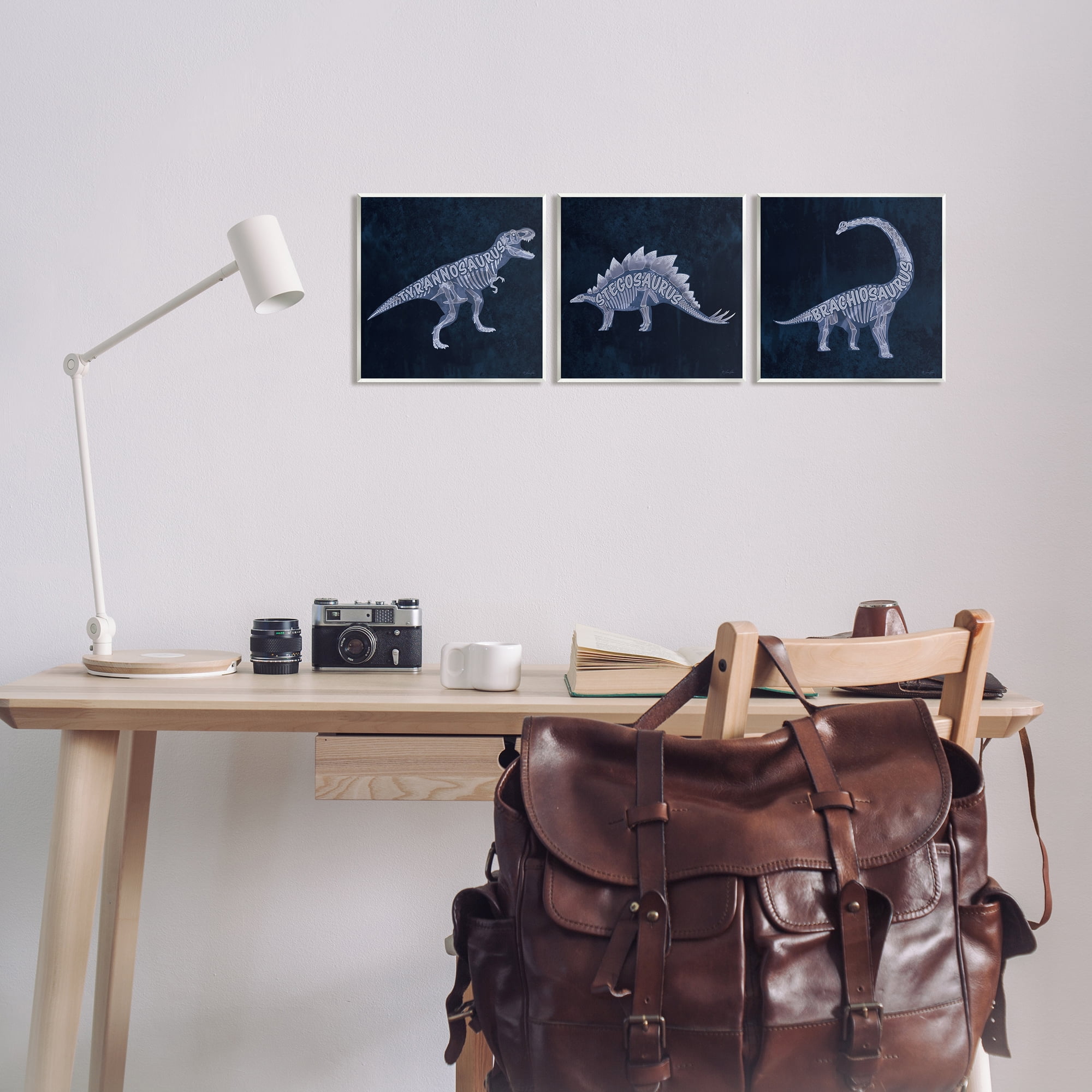 Stupell Industries Various Dinosaur Skeletons Animals & Insects Painting Unframed Art Print Wall Art, 12 x 12