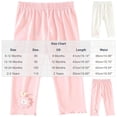 thumbnail image 4 of Afuyipoi Little Girls Cotton Cute Embroidery Leggings Size 9M-3T Breathable Elastic Waist Cropped Capri Pants for Kids Everyday Play Home Outdoor Activities White Size 12M, 4 of 10