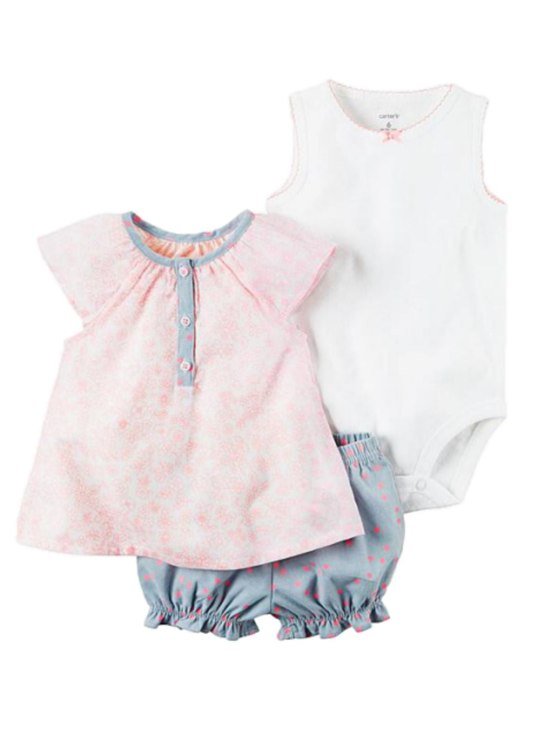Carter's Carters Infant Girls Summer Outfit Floral Top Bodysuit