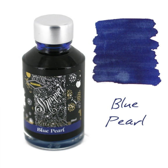 Diamine Fountain Pen Bottled Ink, 50ml - Shimmering Blue Pearl