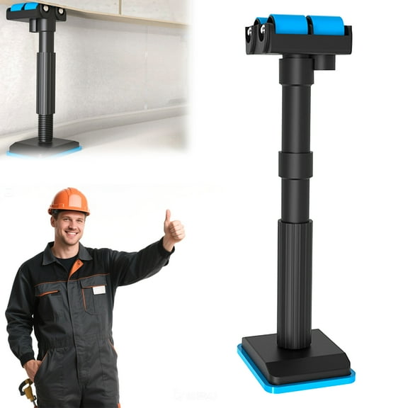 Adjustable Lift Support for Bathroom Cabinets – Dual Plug Design, Height-Adjustable Shelf Stabilizer with Roller Wheels, Multi-Surface Installation (Stone, Ceramic, Mirror), Durable Nylon Spacers