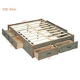 thumbnail image 3 of Full Size Wood Platform Bed with 6 Storage Drawers on Three Sides, No Box Spring Required, Easy Assembly, Solid Wood Frame with Support Slats, Antique Gray Bedroom Bed for Organized Living Space, 3 of 9