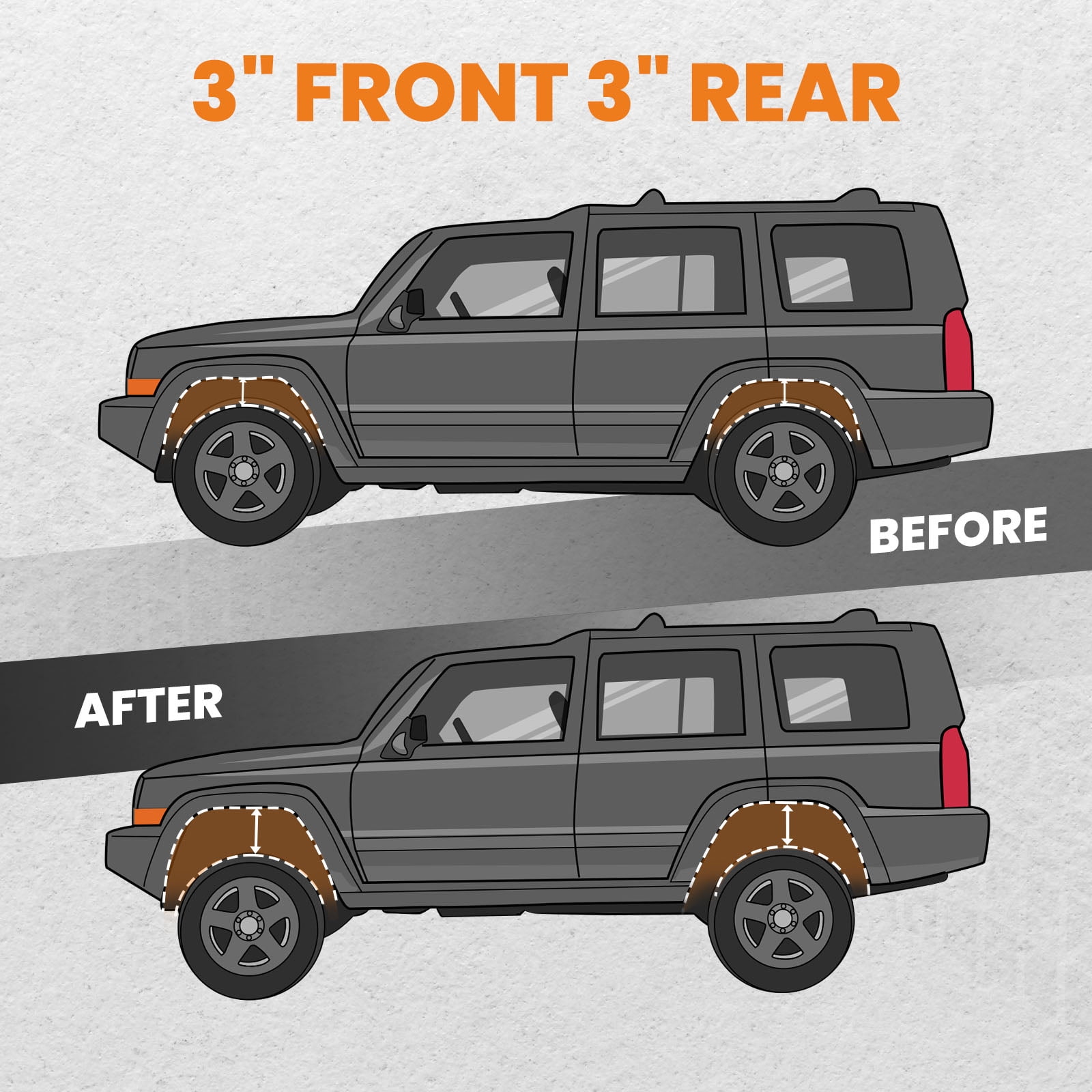 Maxpeedingrods 3" Front & Rear Level Lift Kit Fit GMC Chevy Envoy Trailblazer EXT 2003-2008