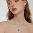 thumbnail image 3 of Inpasne Teardrop Necklace for Women 925 Sterling Silver Aquamarine Pendant March Birthstone Jewelry Gifts for Her, 3 of 6