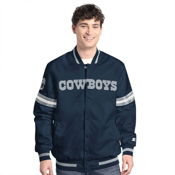 Men's-G-III Sports by Carl Banks  Navy Dallas Cowboys Scout Full-Snap Varsity Jacket