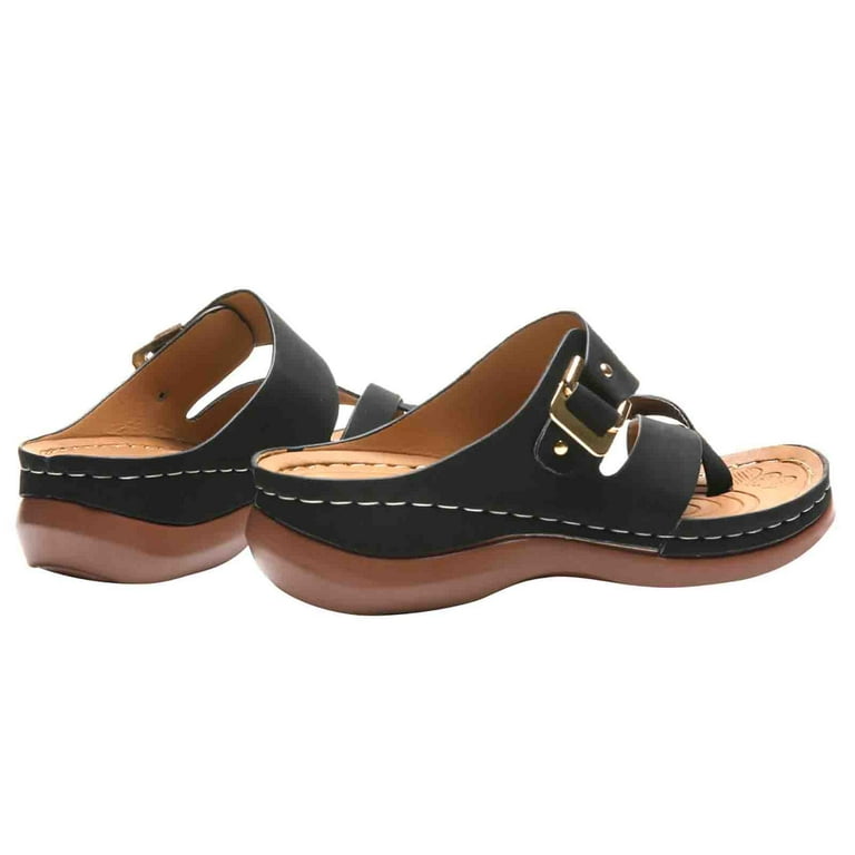 Women Toe Ring Sandals Comfortable Arch Support Slip On