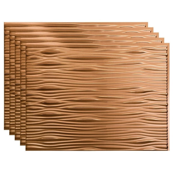 saney Decorative Vinyl 18in x 24in Backsplash Panel in Polished Copper (5 Pack)