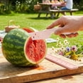 thumbnail image 4 of Cook With Color Watermelon Knife, Extra-Long Serrated Stainless Steel Blade for Melons, Pink, 4 of 5