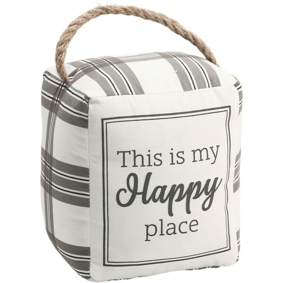 Pavilion - This is My Happy Place - 5" x 4" x 6" Door Stopper Book End Housewarming Present New Home Owner Gift Rustic Farmhouse Home Decor