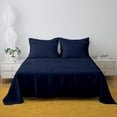 thumbnail image 2 of Short Queen Sheets 4 Pcs, 100% Brushed Microfiber Full Sheets to fit Upto 15" Deep Rv Short Queen Mattress - Navy Blue Solid, 2 of 5