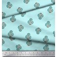 thumbnail image 3 of Soimoi Silk Fabric Floral Block Decor Fabric Printed Yard 42 Inch Wide, 3 of 5