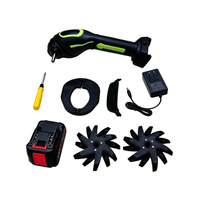 Outdor 2 In 1 Cordless Tiller And Cultivator With Extension Pole 20V Lightweight Handheld Garden For Soil And Trenching Battery Included