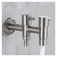 thumbnail image 2 of 304 Stainless Double Handle Dual Valve Outdoor Garden Faucet, Washing Machine Tap Bibcock Toilet Tap, 2 of 6